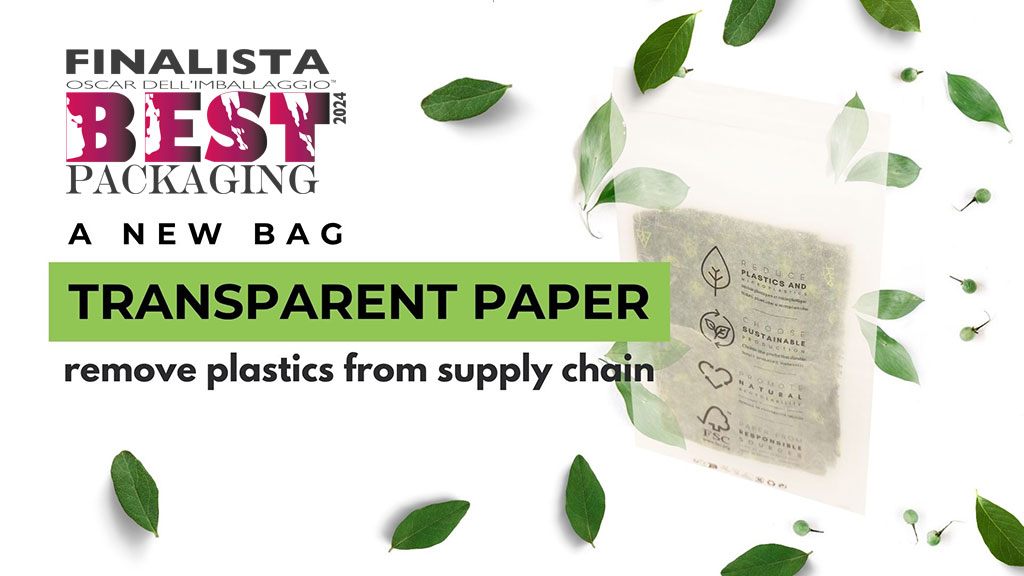 A transparent paper bag: the sustainable alternative to plastics  for fashion supply chain